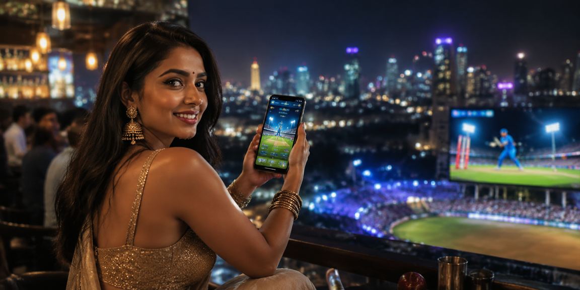 Indian cricket match with bettors watching