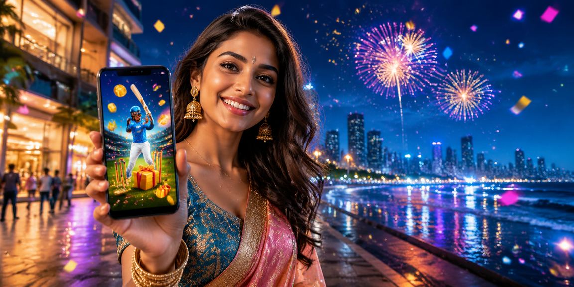 Bright neon cricket betting scene in Mumbai